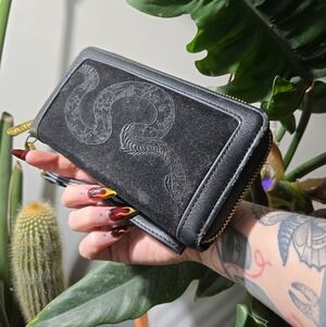 Killstar Hiss Me Wristlet Zipper Wallet Clutch Gothic Snake Print